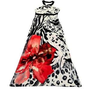 BISOU BISOU floral halter maxi dress